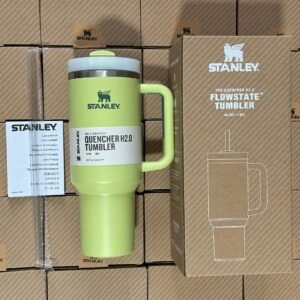 STANLEY Quencher H2.0 不倒翁带手柄和吸管 40 盎司黑色色度 | 旋转式 3 向盖子 | 适用于旅行的杯架| 绝缘不锈钢杯 | 不含双酚 A